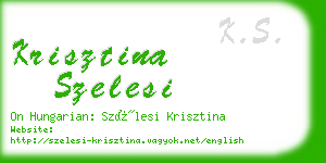 krisztina szelesi business card